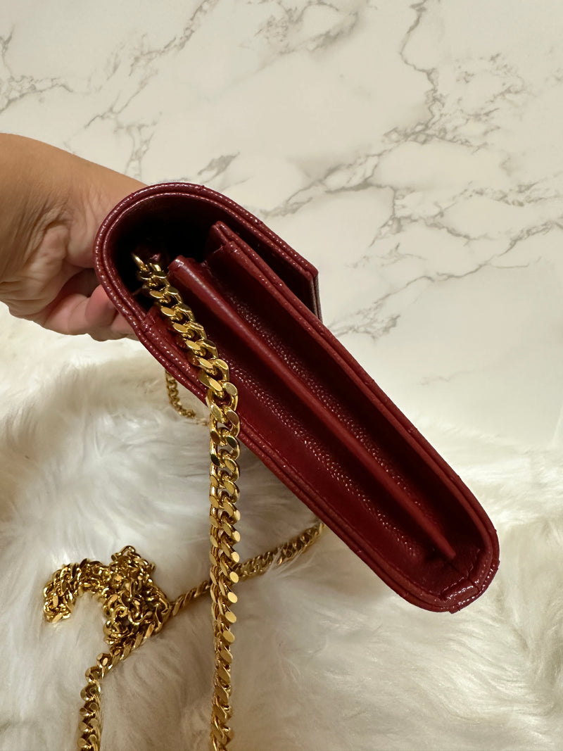 YSL Quilted Envelope Wallet on Chain