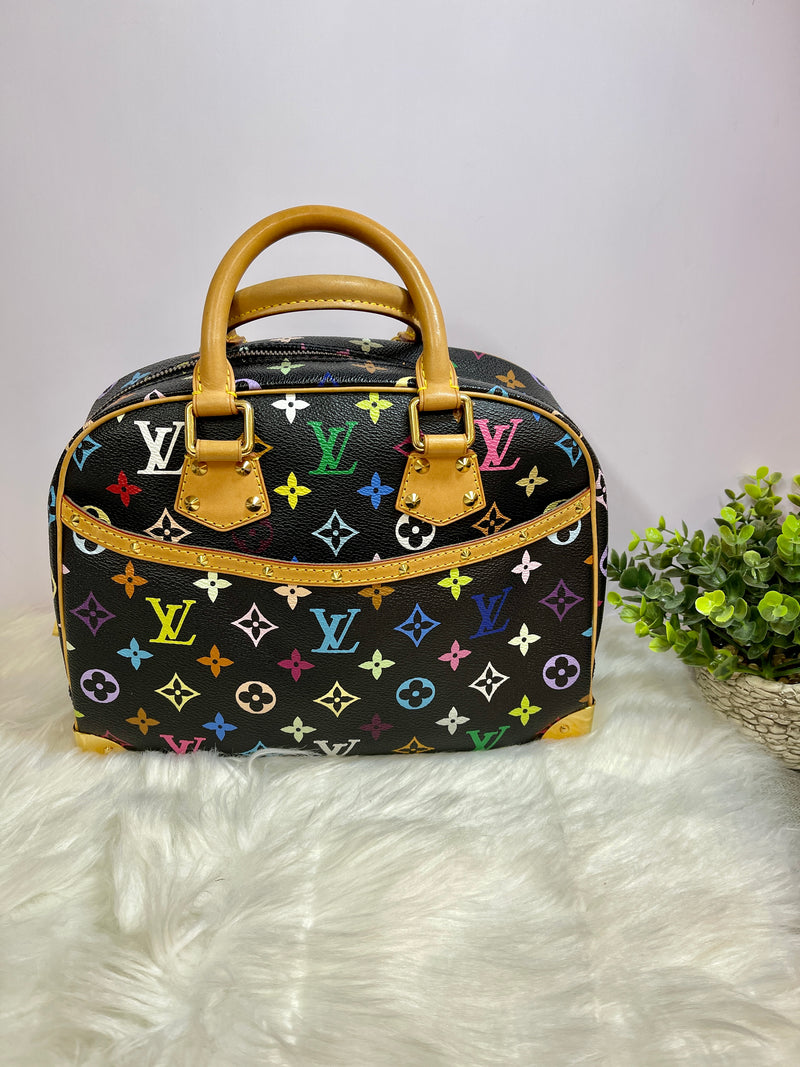 LOUIS VUITTON Black Monogram Multicolor Trouville