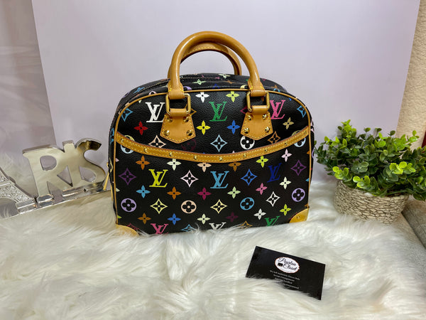 LOUIS VUITTON Black Monogram Multicolor Trouville