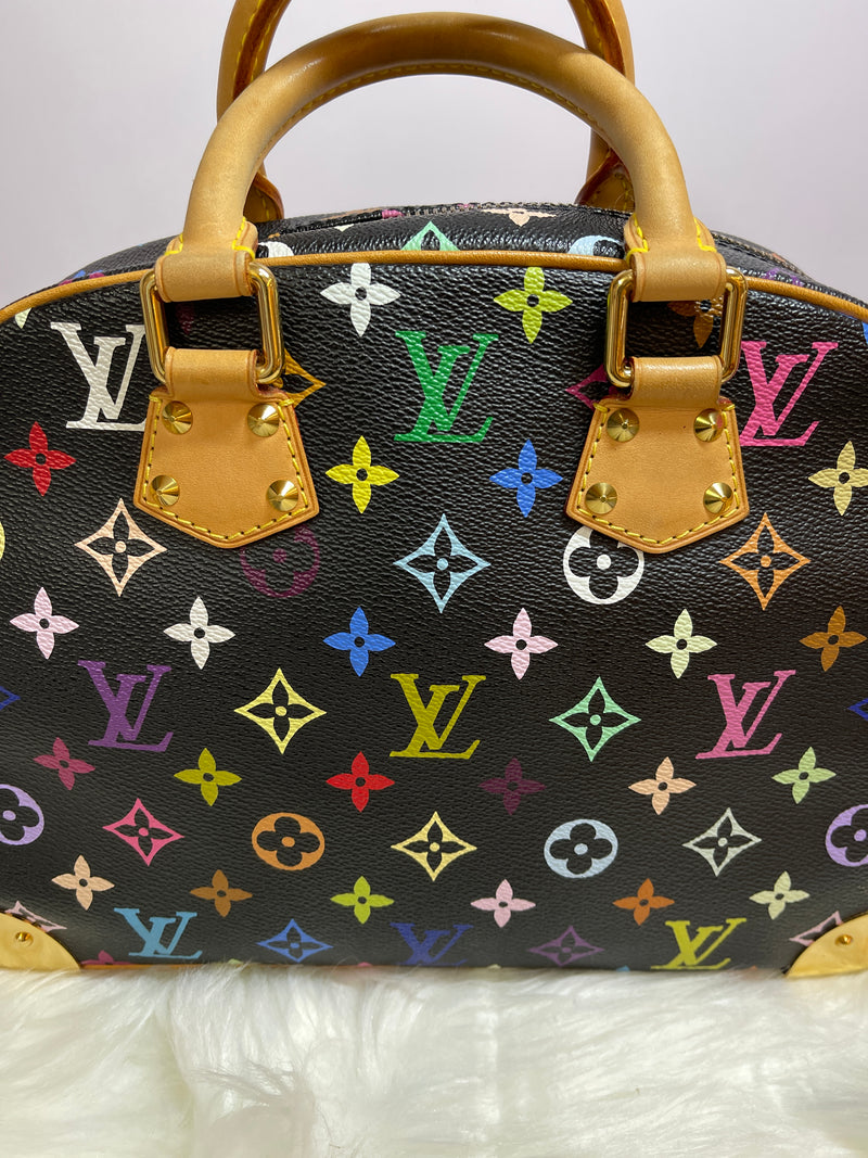 LOUIS VUITTON Black Monogram Multicolor Trouville