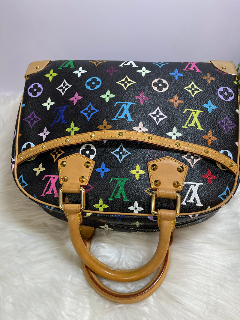 LOUIS VUITTON Black Monogram Multicolor Trouville