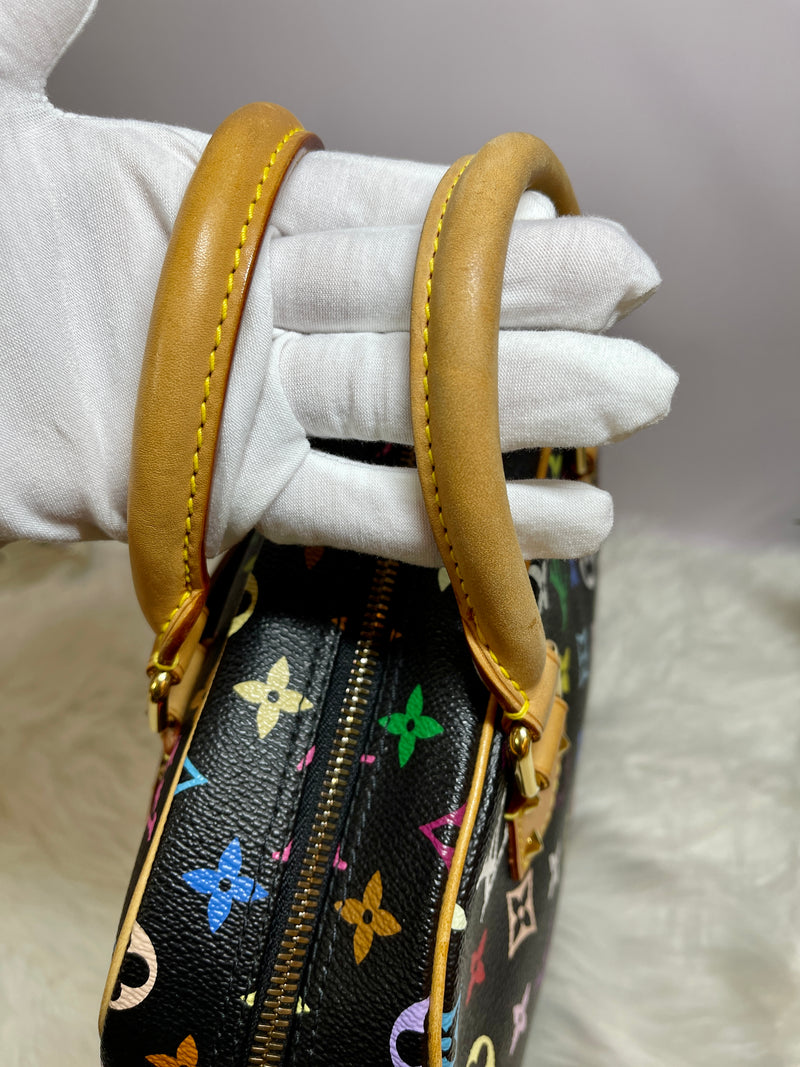 LOUIS VUITTON Black Monogram Multicolor Trouville