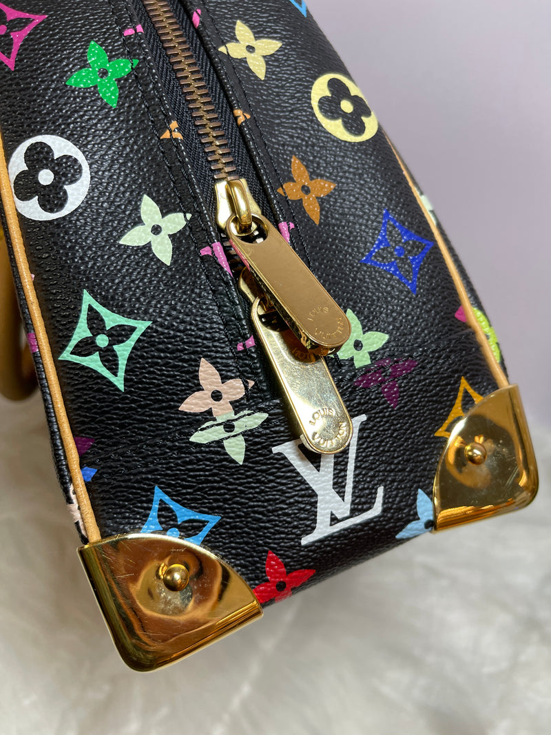 LOUIS VUITTON Black Monogram Multicolor Trouville