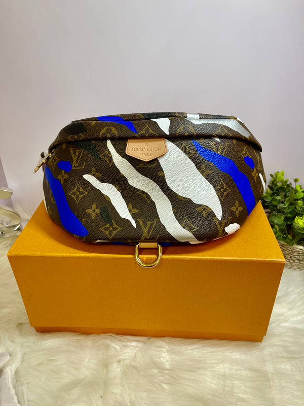 LOUIS VUITTON x League Of Legends Capsule Collection Blue Silver Monogram Bumbag (Limited Edition)