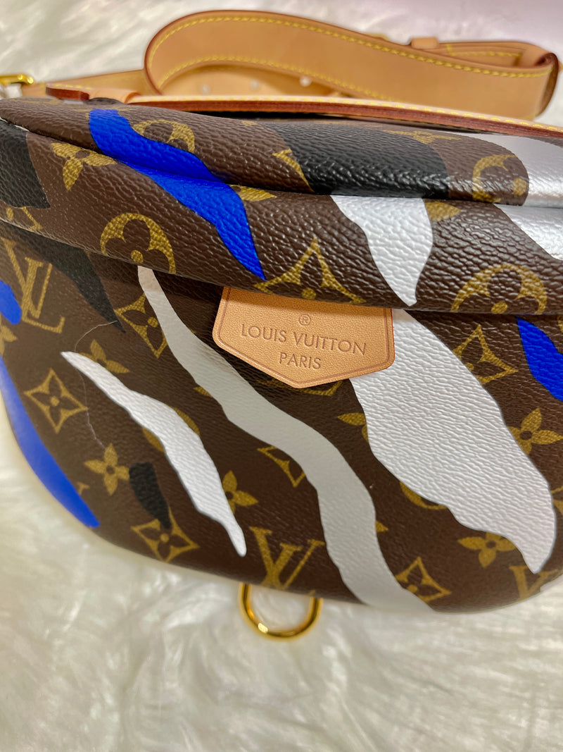 LOUIS VUITTON x League Of Legends Capsule Collection Blue Silver Monogram Bumbag (Limited Edition)