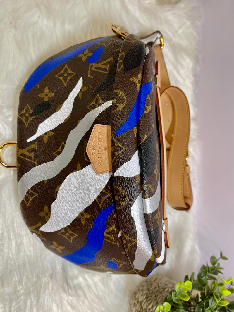 LOUIS VUITTON x League Of Legends Capsule Collection Blue Silver Monogram Bumbag (Limited Edition)