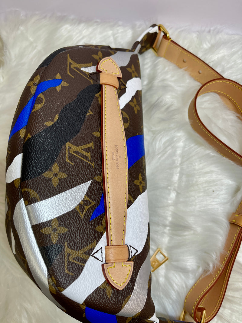 LOUIS VUITTON x League Of Legends Capsule Collection Blue Silver Monogram Bumbag (Limited Edition)