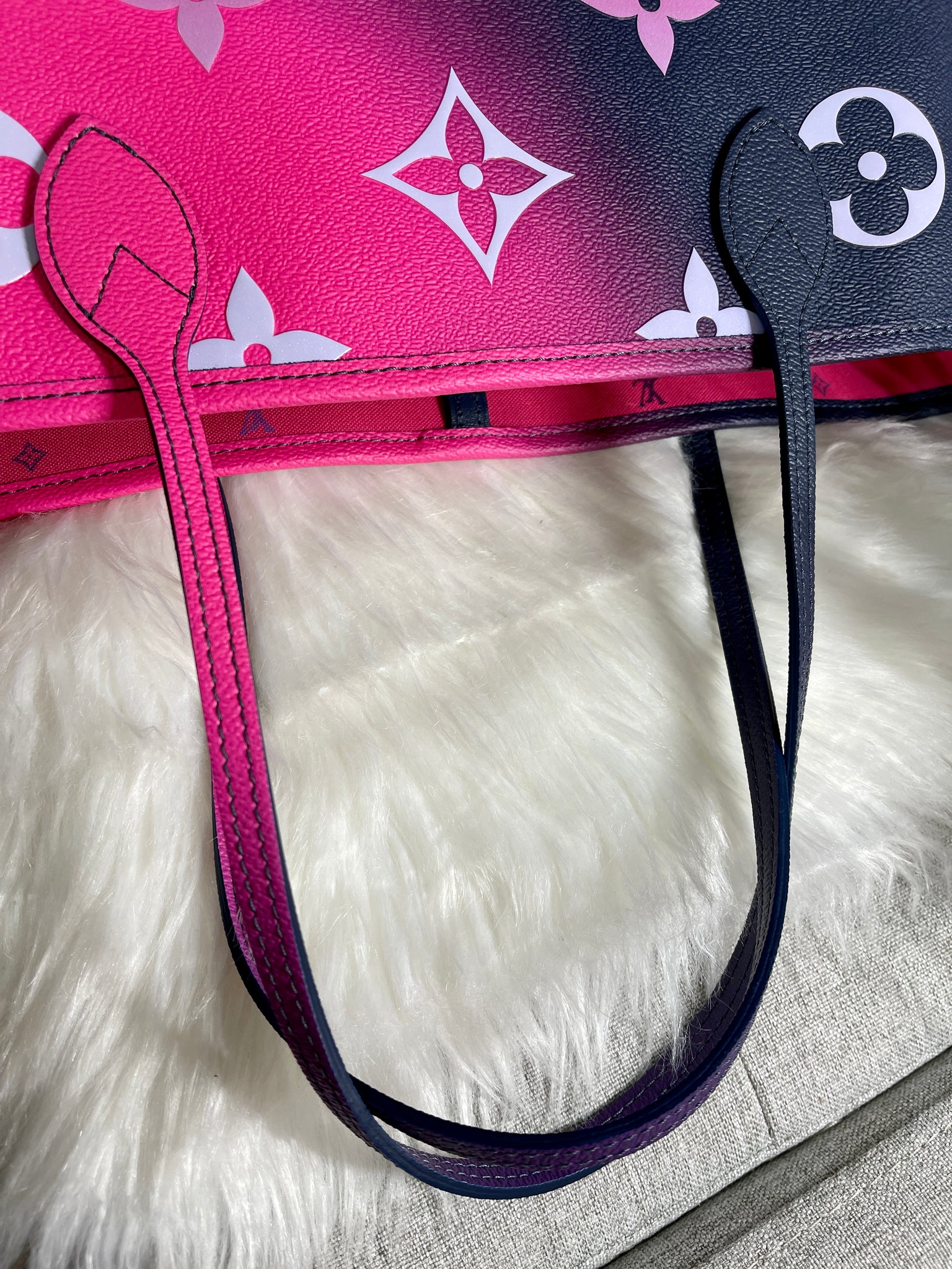 Louis Vuitton Neverfull Limited Edition Ikat MM Hot Pink Fuchsia