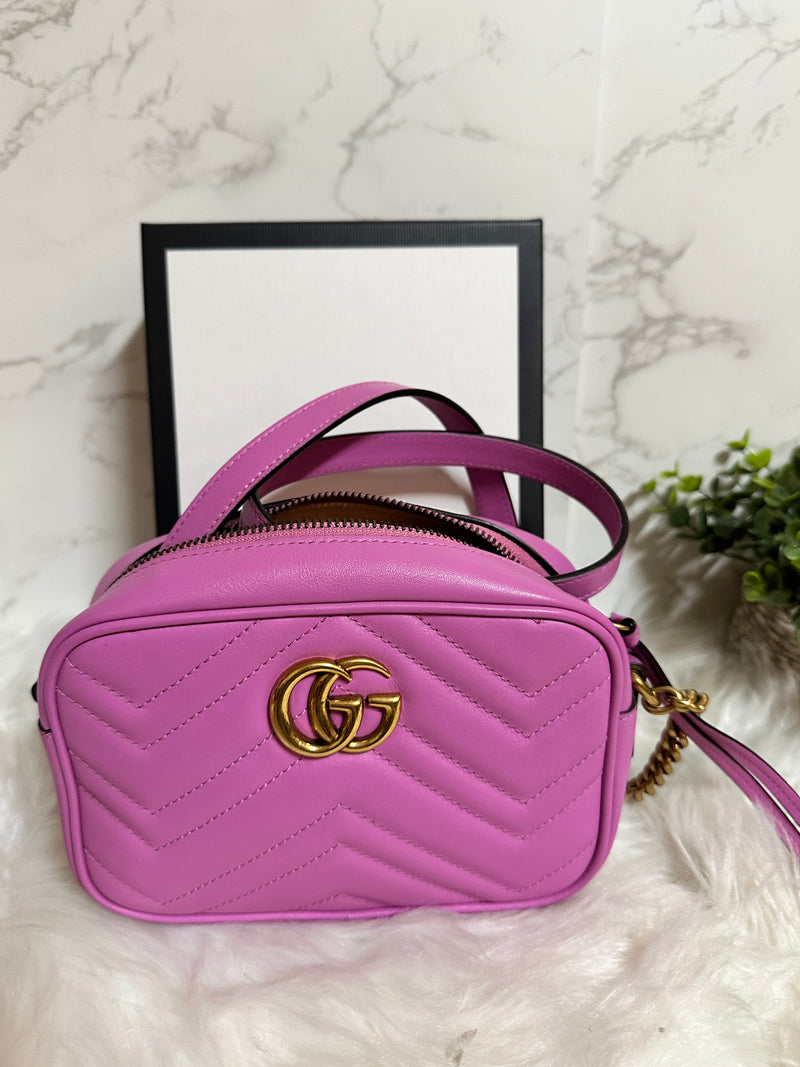 Gucci Marmont Matelassè Pink Leather