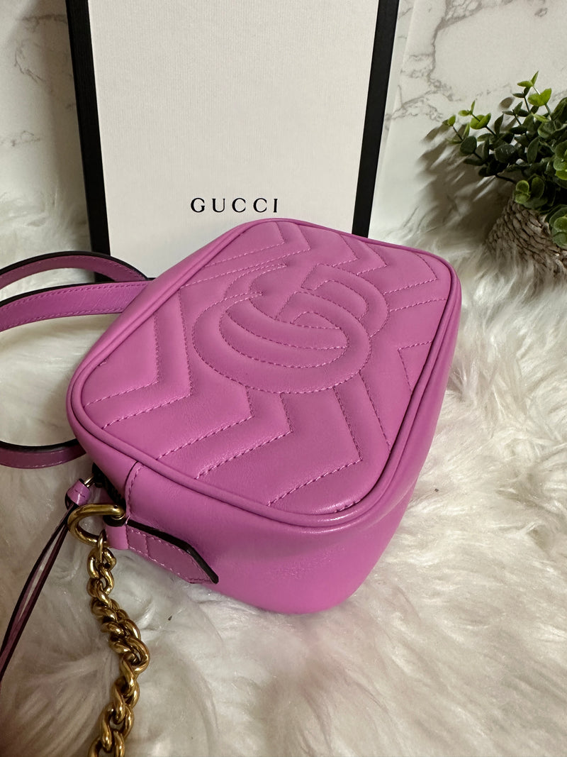 Gucci Marmont Matelassè Pink Leather