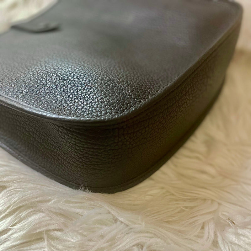 HERMES Clemence Leather Evelyne GM - Black