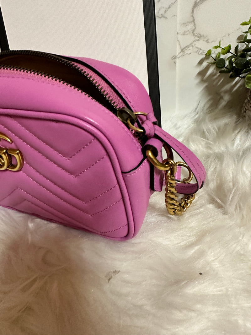 Gucci Marmont Matelassè Pink Leather