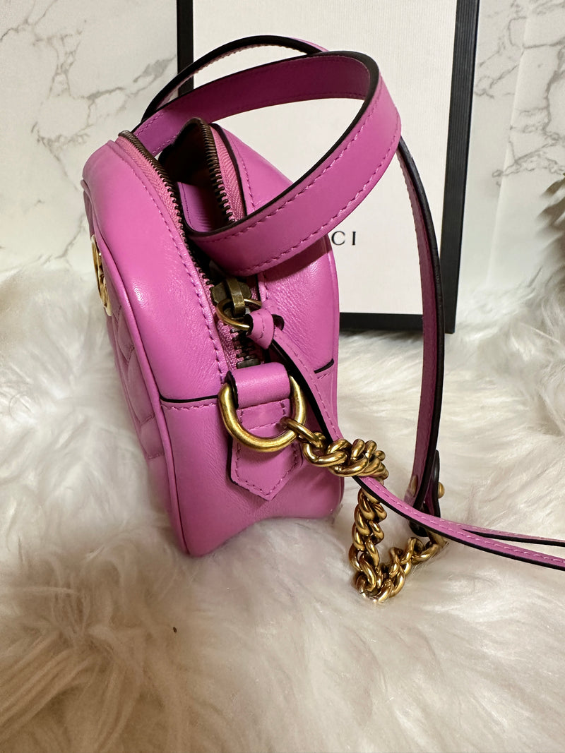 Gucci Marmont Matelassè Pink Leather